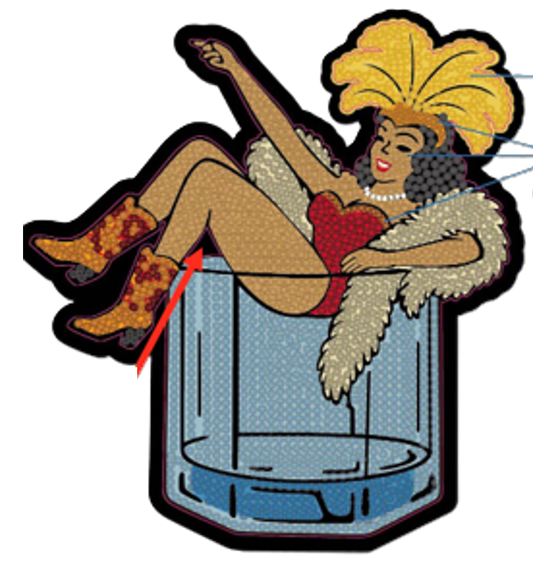 Las Vegas Showgirl Rhinestone Decal