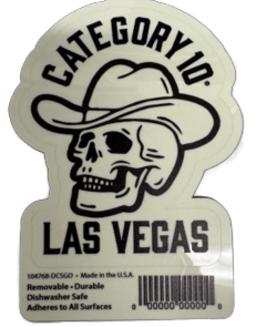 Las Vegas Cowboy Skull Glow In Dark Decal