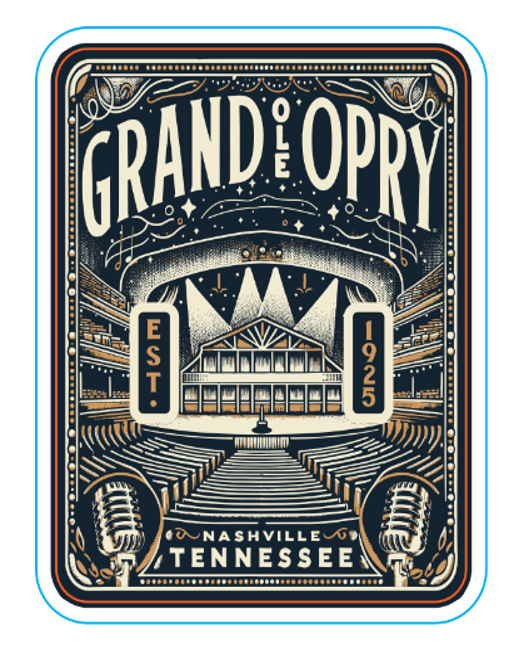 Opry Country's Most Famous Stage Iridescent Decal