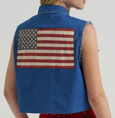 Lainey Wilson Wrangler Cut-Off Denim Shirt