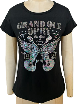 Opry Rhinestone Iridescent Guitar Tee