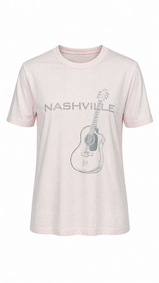 Daniel Diamond Nashville Pink Rhinestone Guitar Tee
