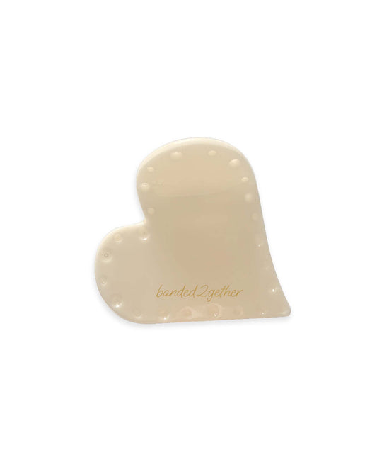 White Heart Hair Clip