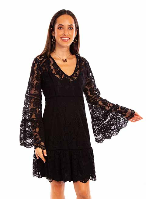 Bell Sleeved Lace Dress