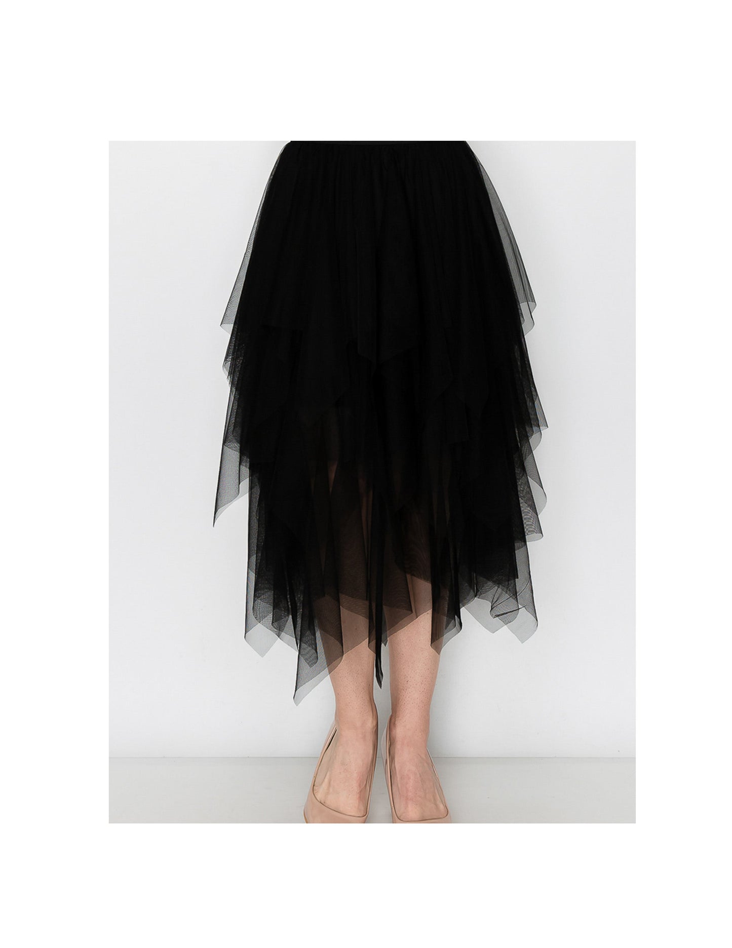 Mesh Tiered Skirt