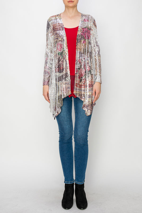 Western Rose Sequin Cardigan
