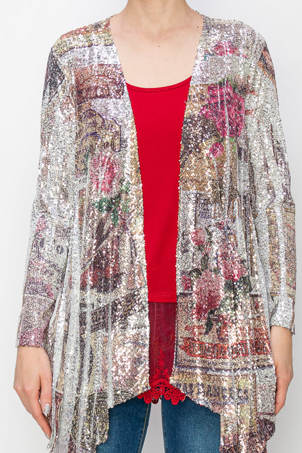 Western Rose Sequin Cardigan