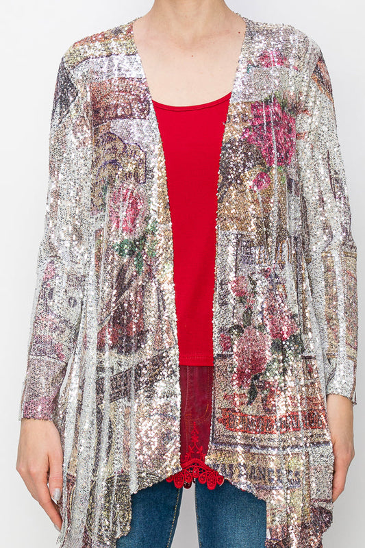 Western Rose Sequin Cardigan