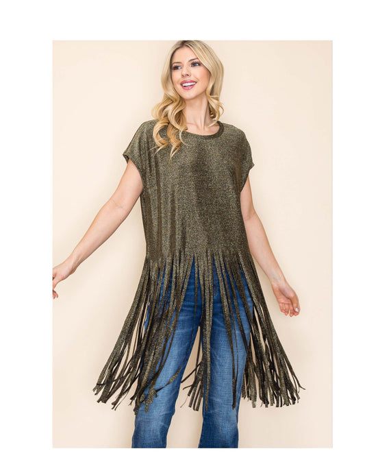 Gold Fringe Top