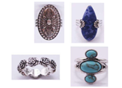 Lainey Wilson Set of 4 Rings Turquoise