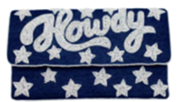 Howdy Denim Beaded Clutch