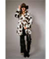 Cow Print Faux Fur Midi Coat