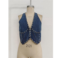 Studded Hook & Eye Denim Vest
