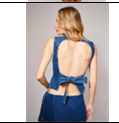 Open Back Tie Denim Vest