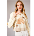 Western Horse Patch Crop Sweater