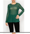 Green Rhinestone Mesh Layering Top