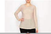 Tan Rhinestone Mesh Layering Top