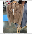Brown Denim Jacket with Mesh Stone Sleeves