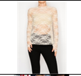 Cream Lace Mesh Layering Top