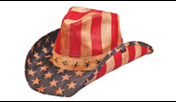 Distressed American Flag Straw Cowboy Hat