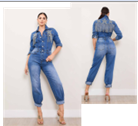 Rhinestone Star & Fringe Denim Jumpsuit