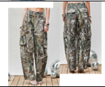 Rhinestone Camo Barrel Cargo Pants