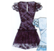 Kittenish Lace Trim Drop-Waist Mini Dress