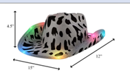 Light Up Cow Print Cowboy Hat