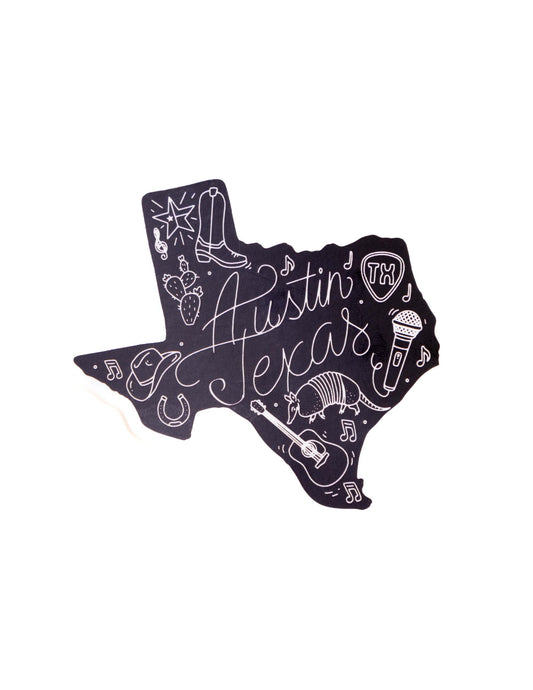 Austin Texas State Outline Decal