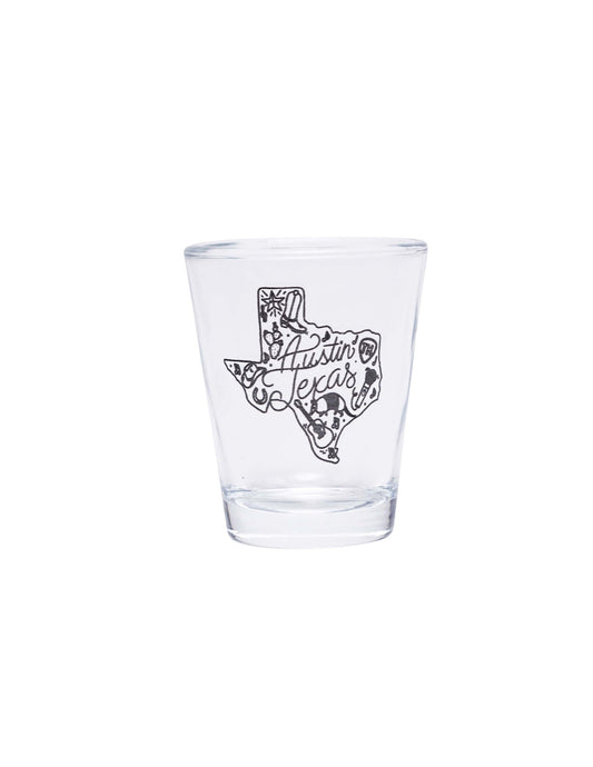 Austin Texas State Outline Shot Glass