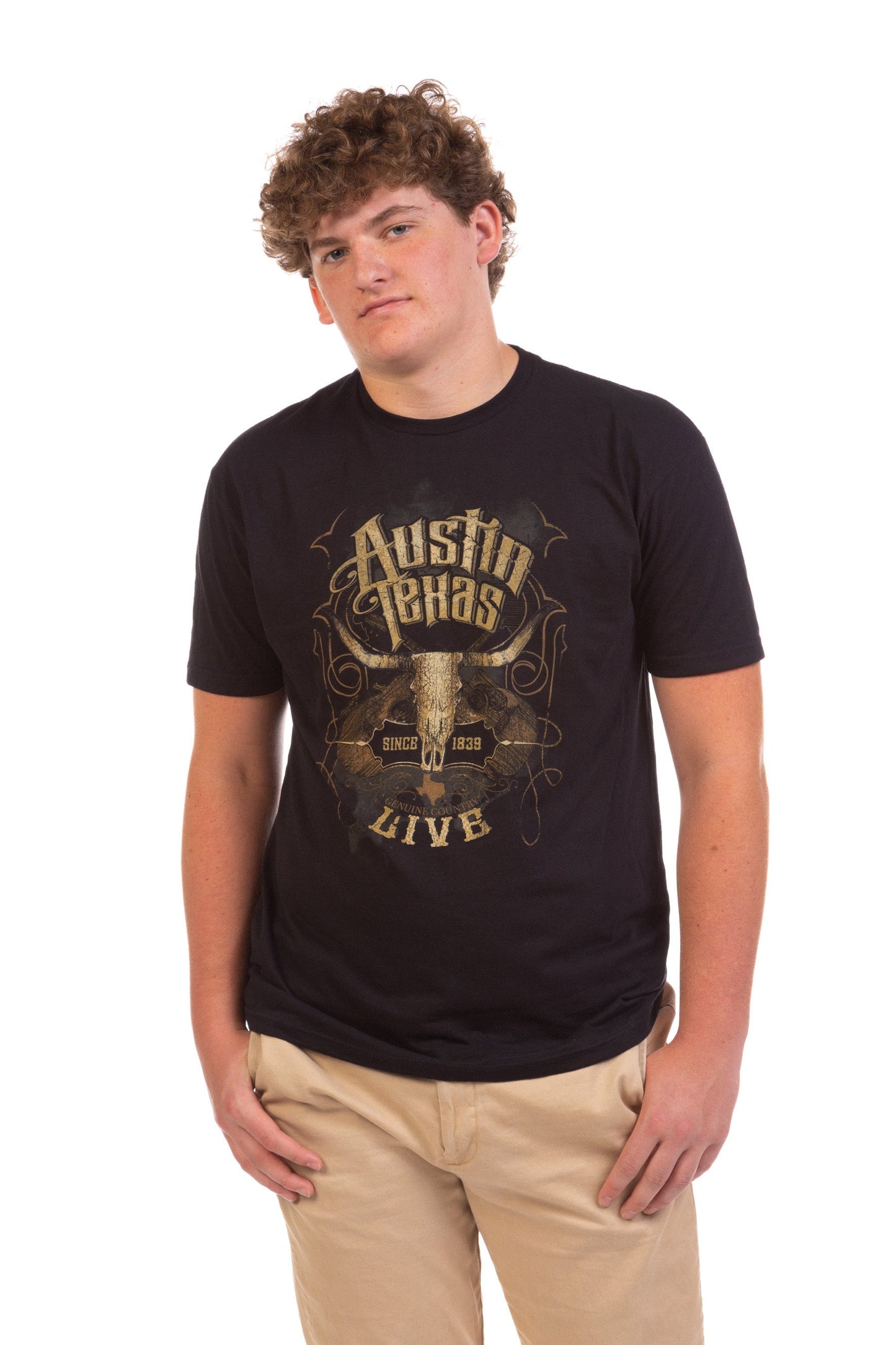 Austin Texas Steers and Scrolls T-Shirt