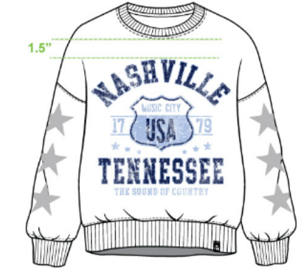 Nashville Music City Star Fleece Crew