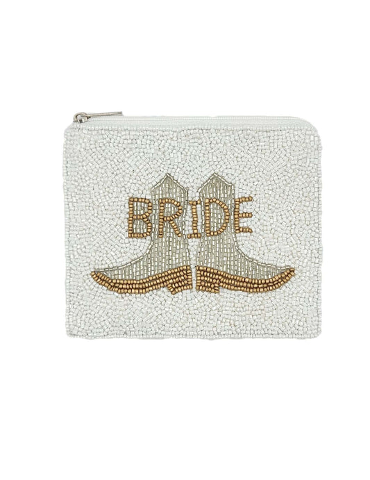 Bride Boots Beaded Coin Pouch