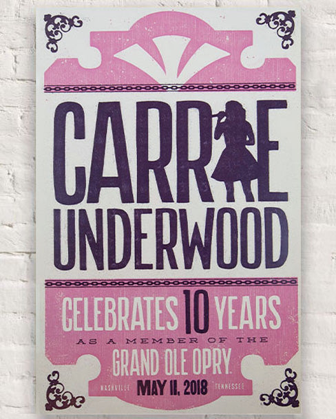 Carrie Underwood 10th Anniversary Show Poster