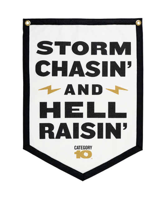 Category 10 Storm Chasin Felt Oxford Pendant Banner