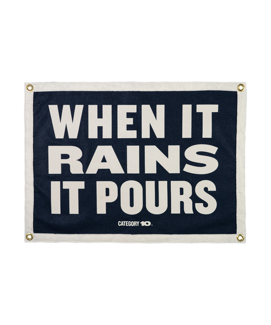 Category 10 When It Rains It Pours Felt Oxford Pennant Banner
