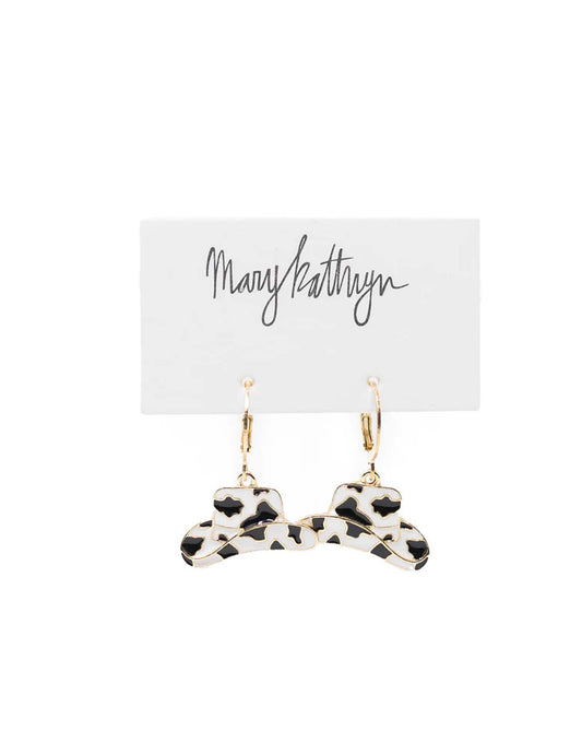 Cowprint Cowboy Hat Earrings
