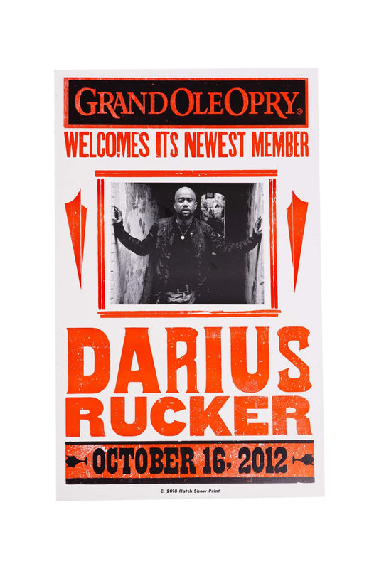 Darius Rucker Official Opry Induction Hatch Show Print