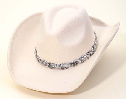 Bling Belt Ivory Cowgirl Hat
