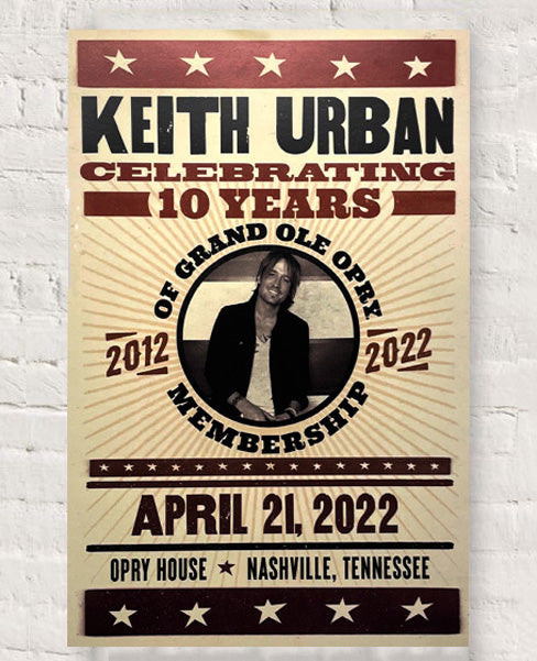 Keith Urban 10th Opry Member Anniversary Poster
