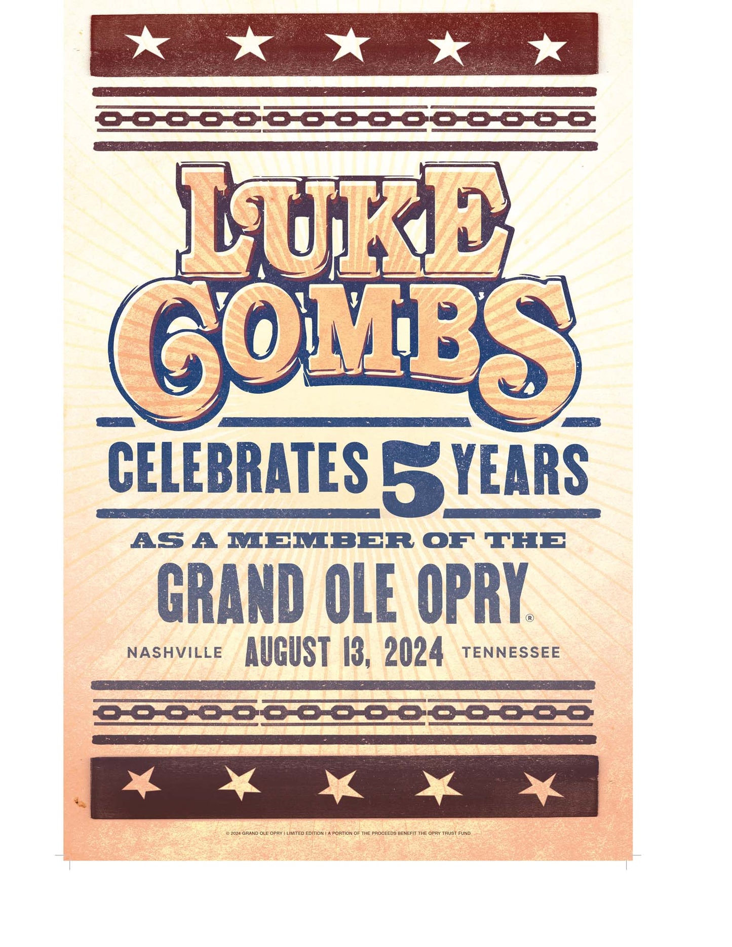 Luke Combs 5th Opry Anniversary Poster