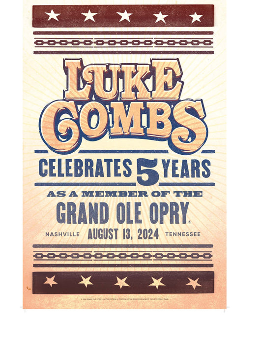 Luke Combs 5th Opry Anniversary Poster