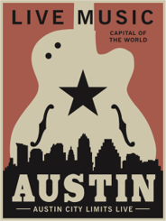 ACL Live Skyline Guitar Postcard