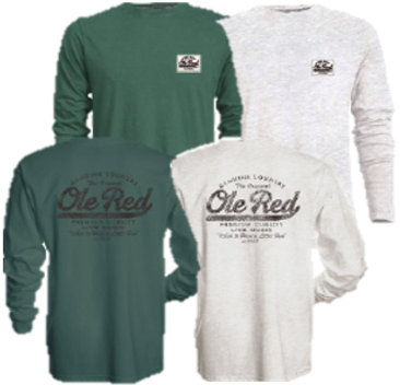 Ole Red 100 Proof Faux Suede Label Long-Sleeve T-Shirt