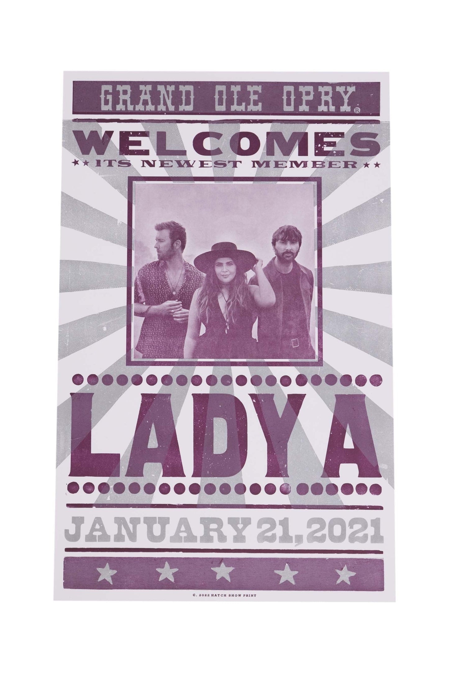 Lady A Official Opry Induction Hatch Show Print