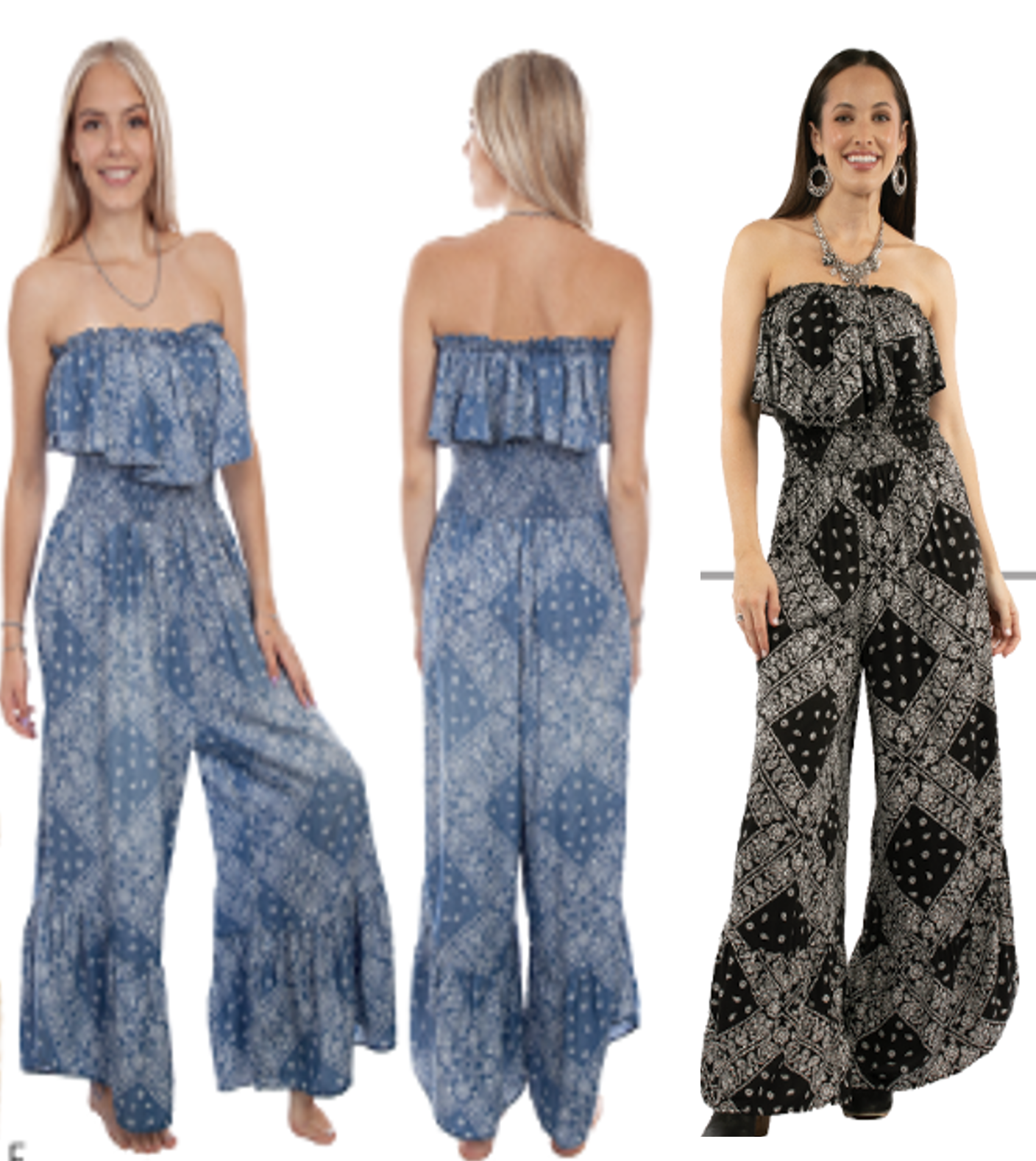 Women's Scully Strapless Bandana Print Jumpsuit