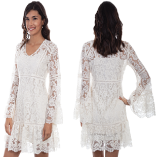 Women's Scully White Lace Bell Sleeved Dress