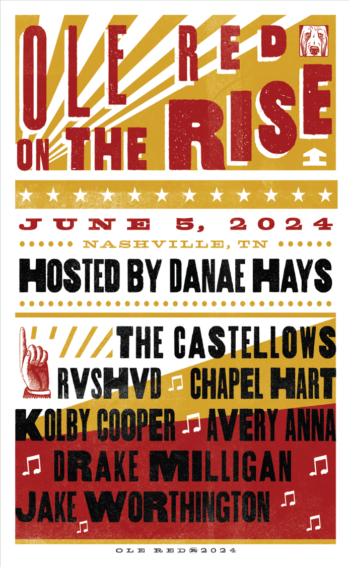 Ole Red Nashville On the Rise 2024 Lineup Poster
