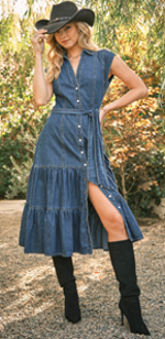 Denim Button-Up Dress