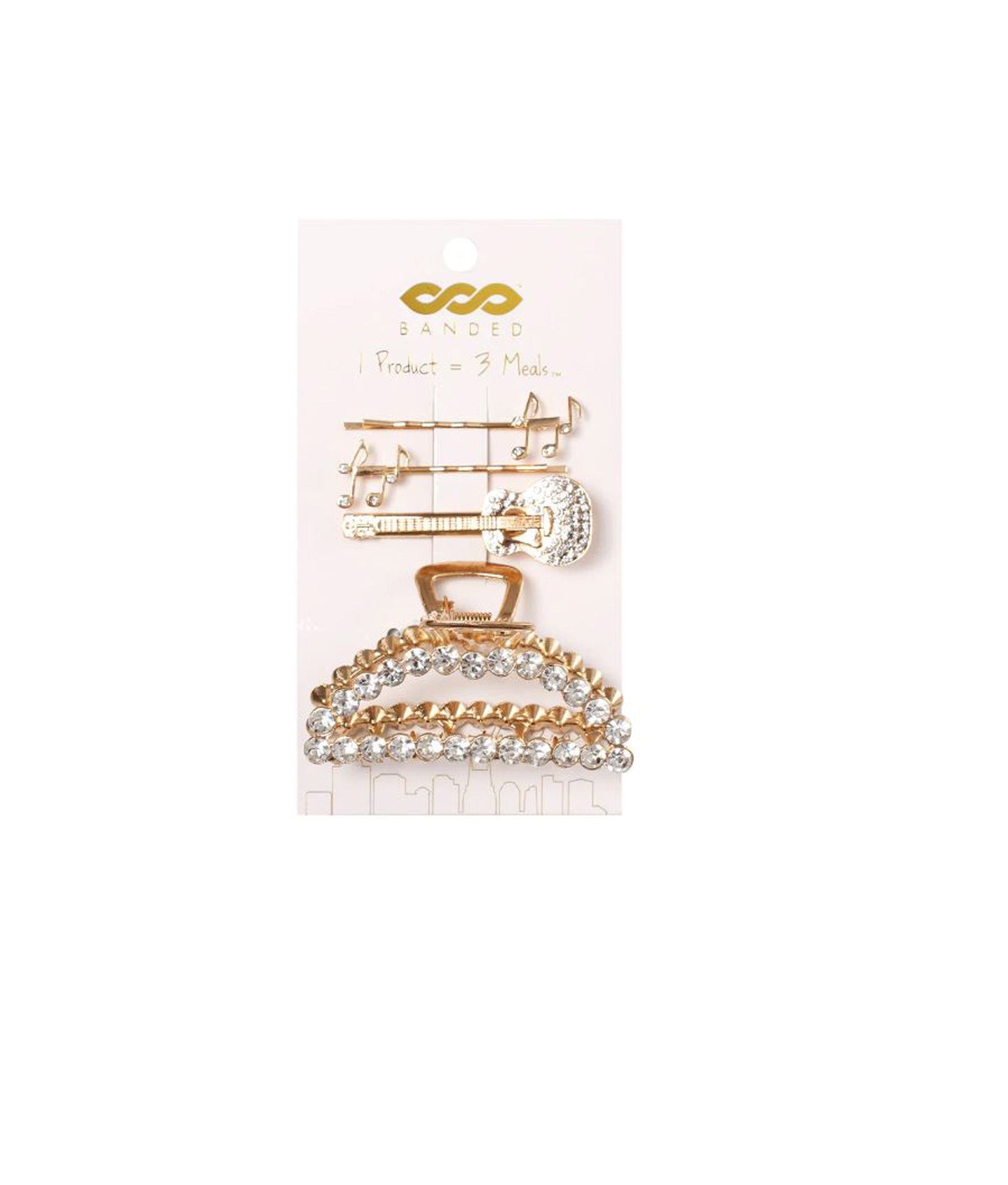 Music City Bling Hair Clip 4 Pack by Banded